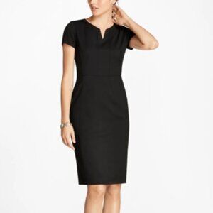Brooks Brothers Black Tollegno 1900 Italian Wool Sheath Dress Size 8 Like New